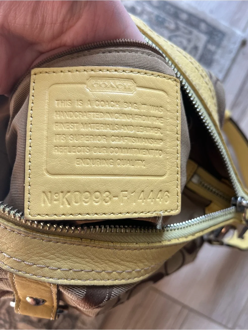 Y2K yellow coach bag